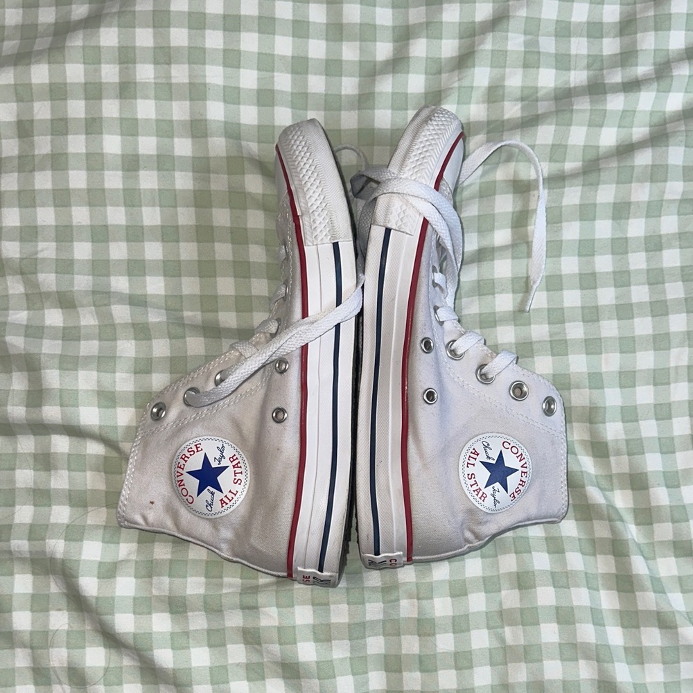 Converse All-Star White and Red High-Top Sneakers